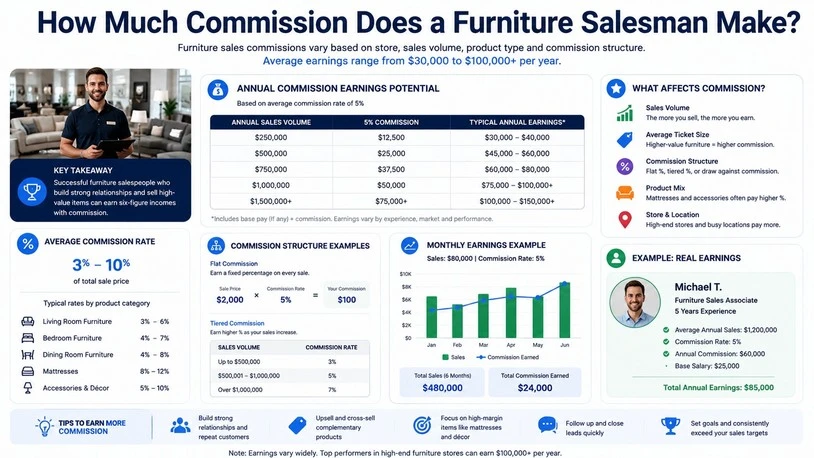 How Much Commission Does a Furniture Salesman Make