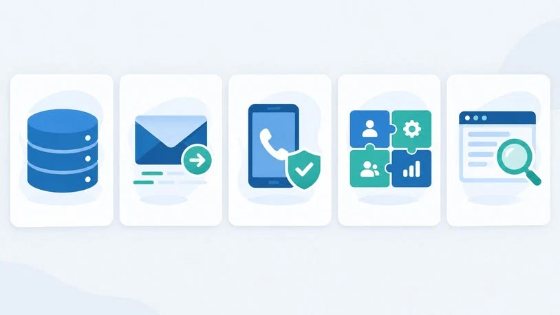 Five types of B2B contact data tools compared side by side