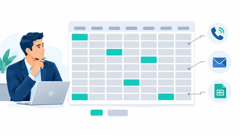 Weekly calendar showing how little of a sales rep's week goes to selling